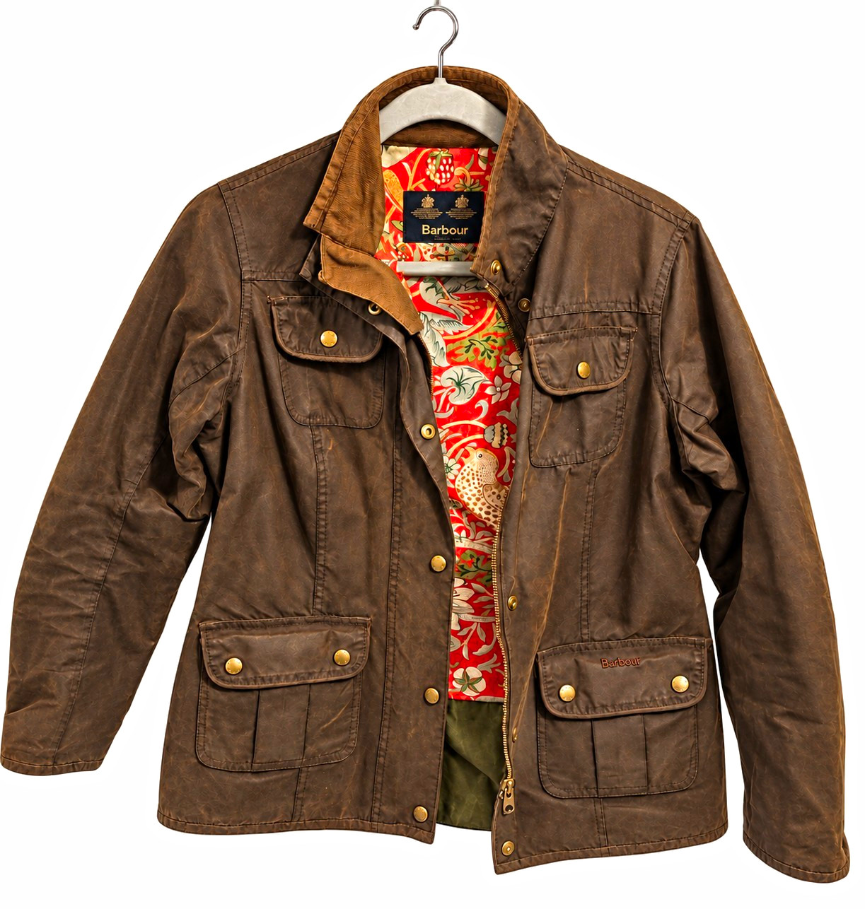 Barbour x Morris & Co Strawberry Thief Wax Jacket UK 12 Vintage 2012 Utility