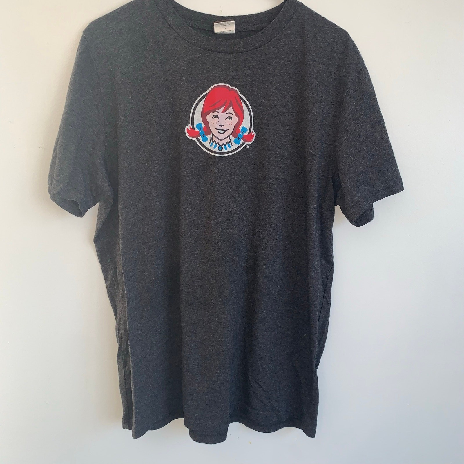 Wendy’s Large Gray T-Shirt Fresh Beef Squared Dave’s Double