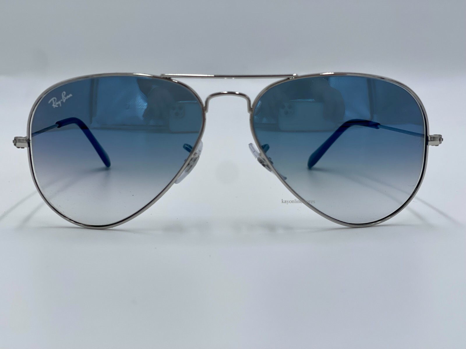 Ray Ban Aviator Silver 3025 003/3F Blue Gradient Lenses Sunglasses 55 mm New