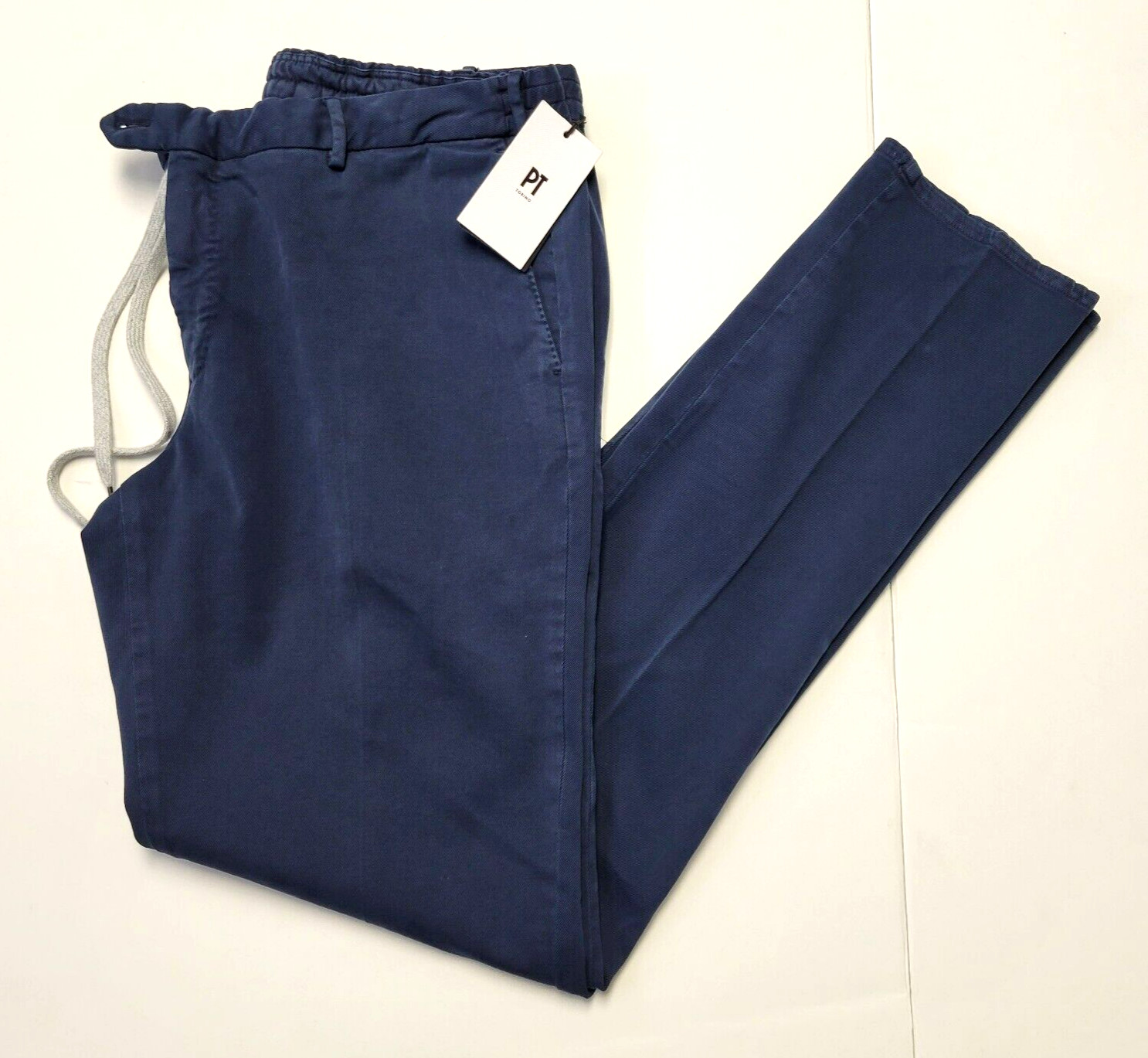 $445 New PT TORINO CASHMERE STRETCH TROUSER Pants Men\'s 38 Slim Fit EU 54 Blue