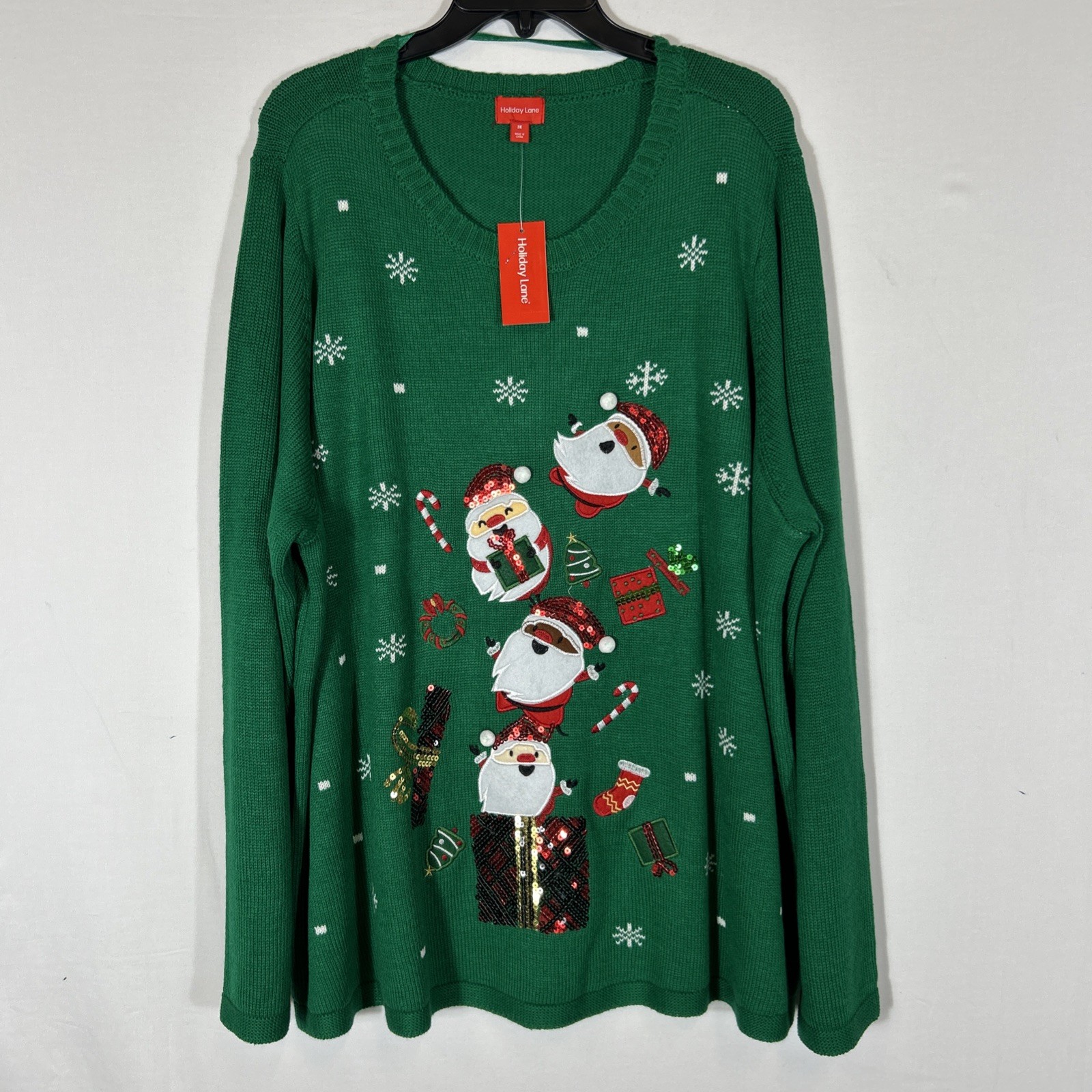 $54 Holiday Lane Woman’s 3X Sweater Green