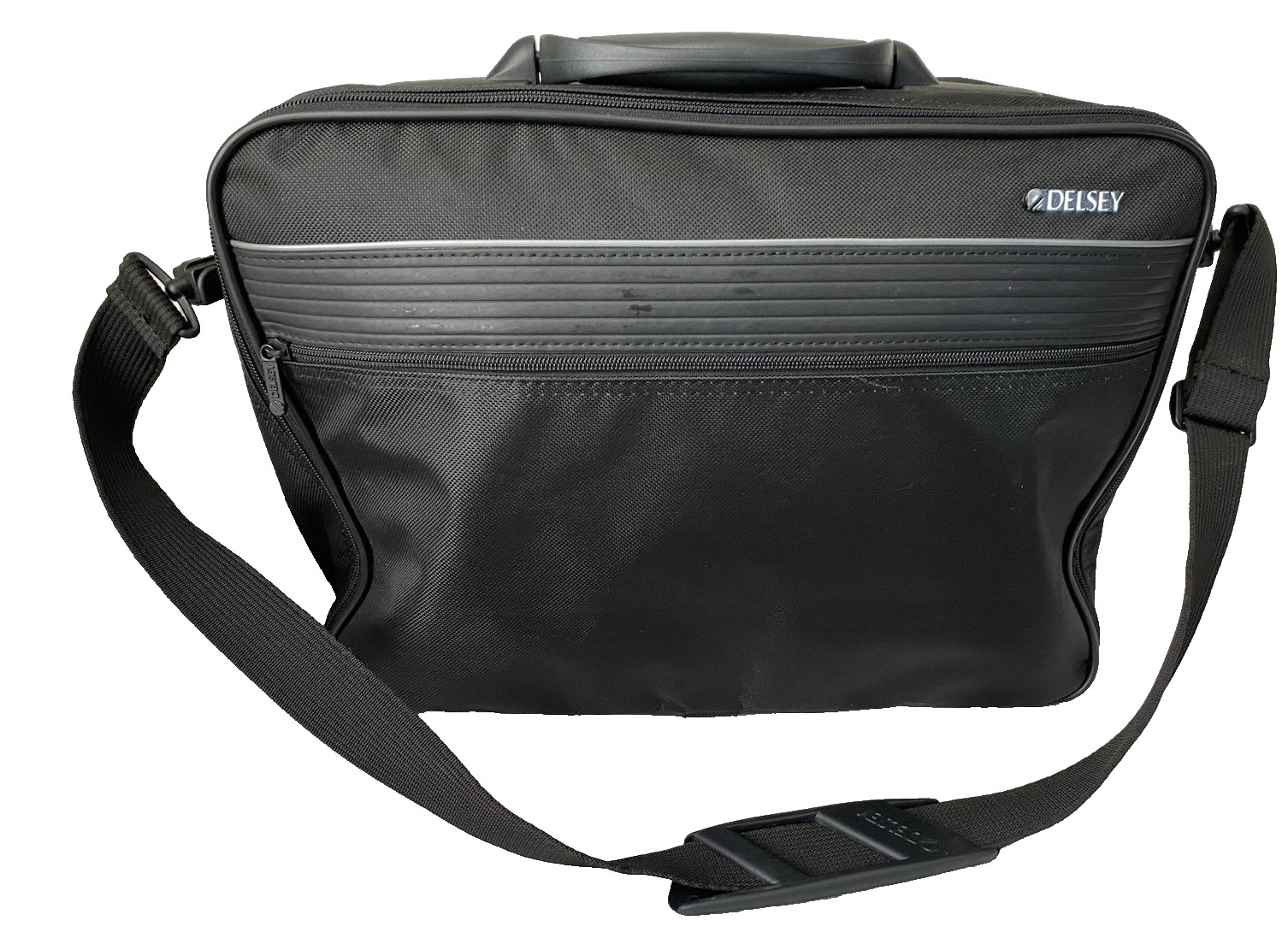 Vintage Delsey Black Nylon Briefcase 17.5\