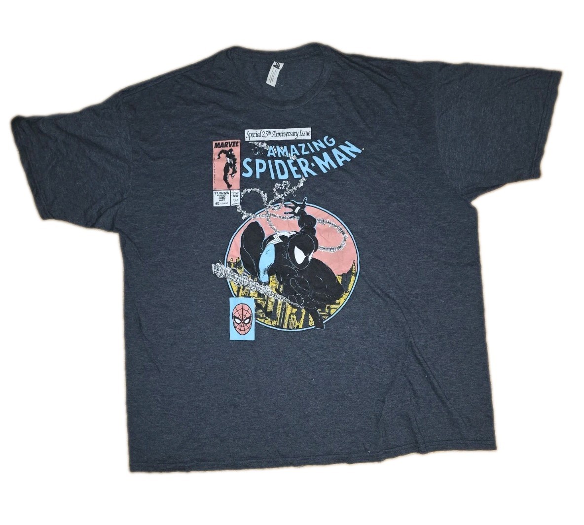 Pre-owned Spider-Man 25th Anniversary Issue 300 Cover Swipe Gray t-shirt sz 3XL