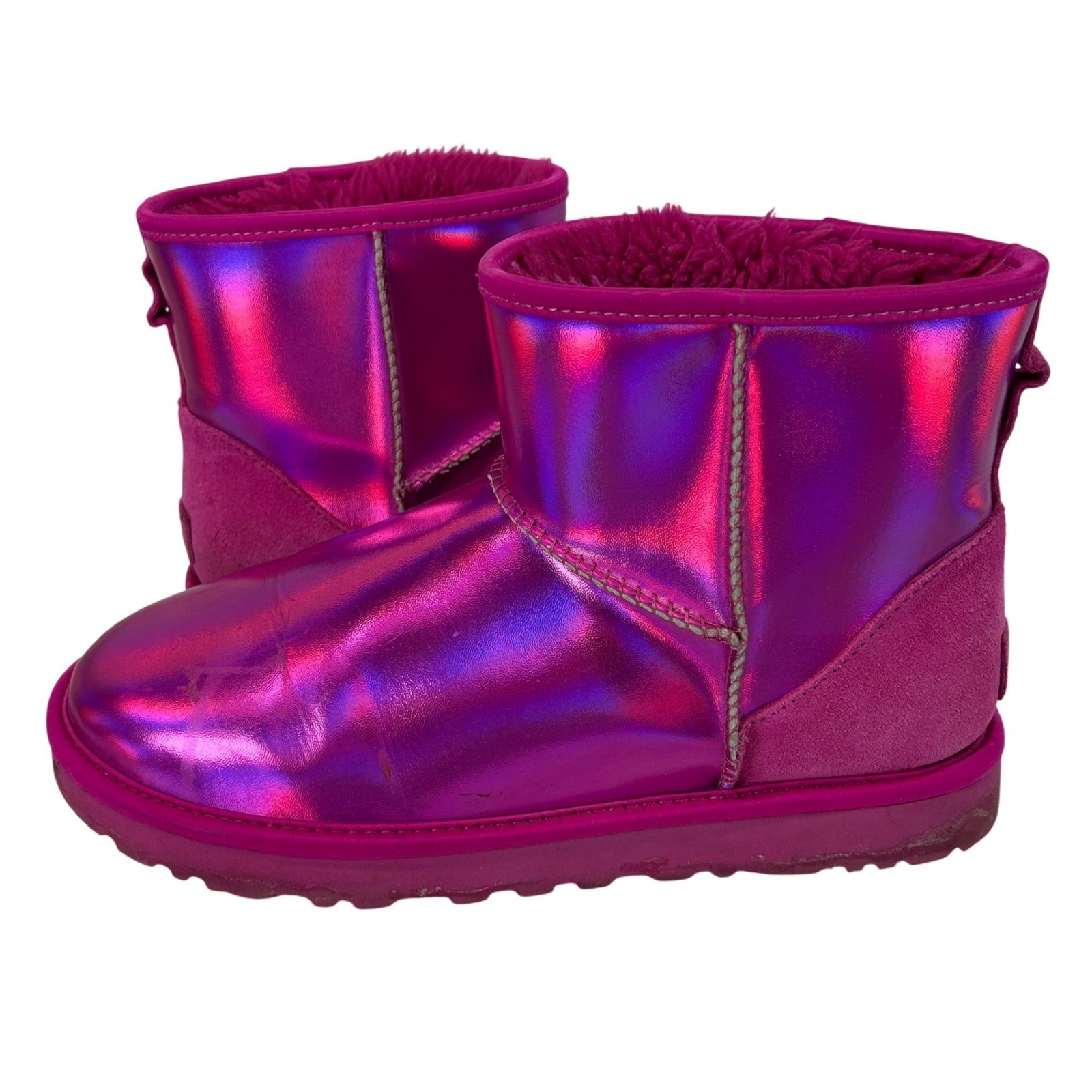 UGG Classic Mini Iridescent Dragon Fruit Pink Boots 1153532 Womens 9