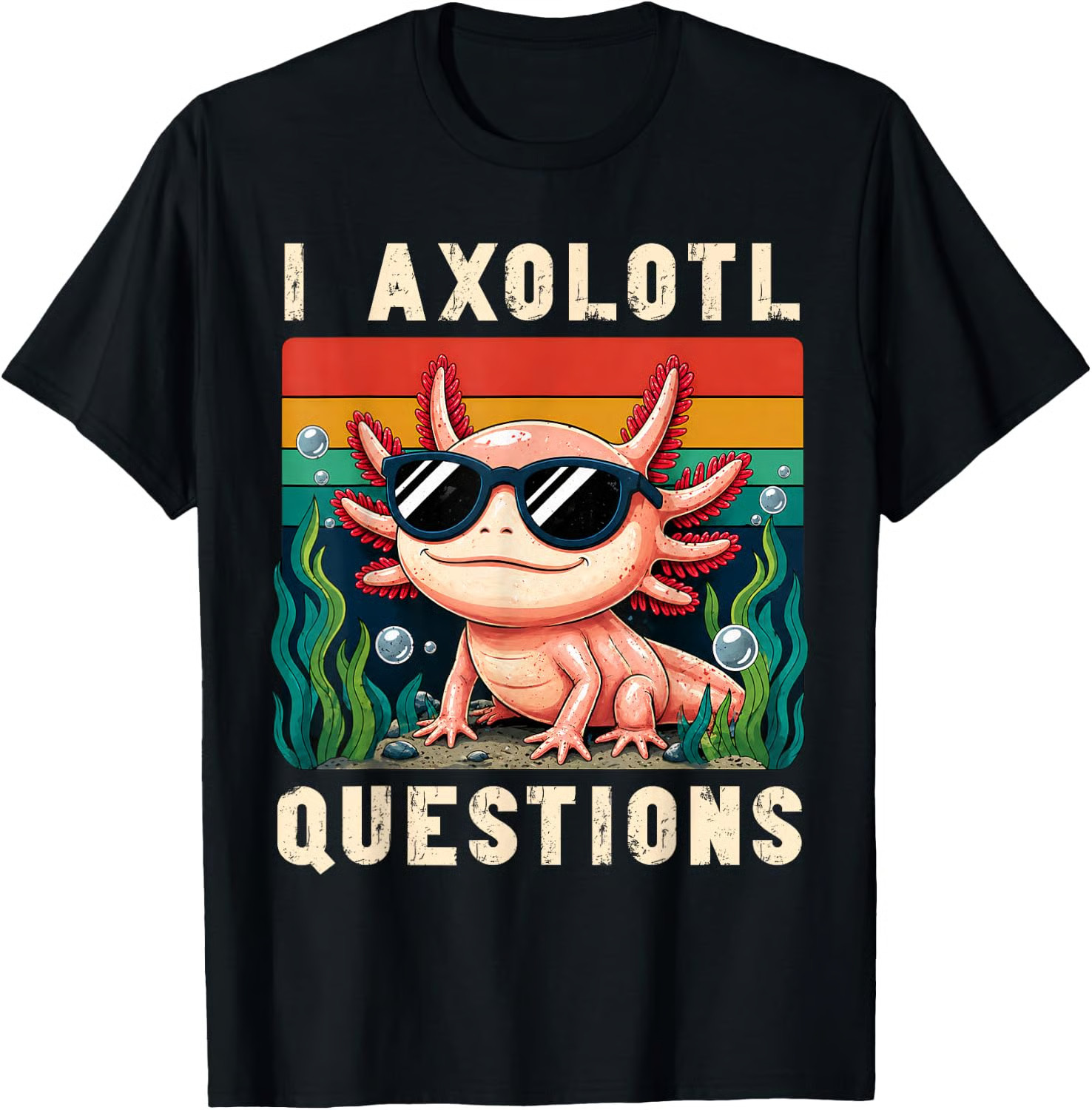I Axolotl Questions Adults Youth Kids Retro Axolotl T-Shirt