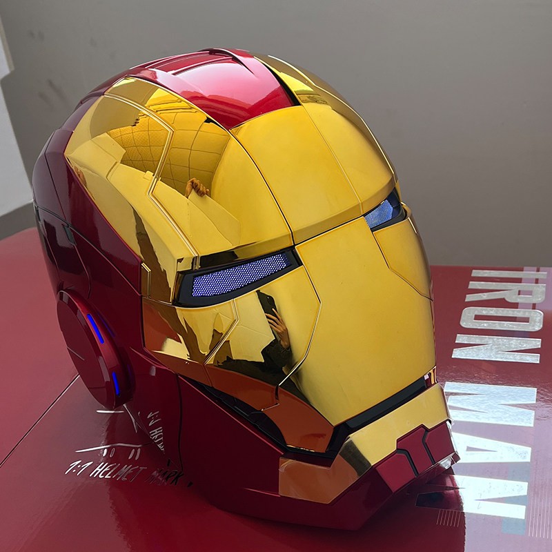 AUTOKING Iron Man MK5 1:1 Helmet Golden Ver. Mask Voice-control Cosplay US NEW