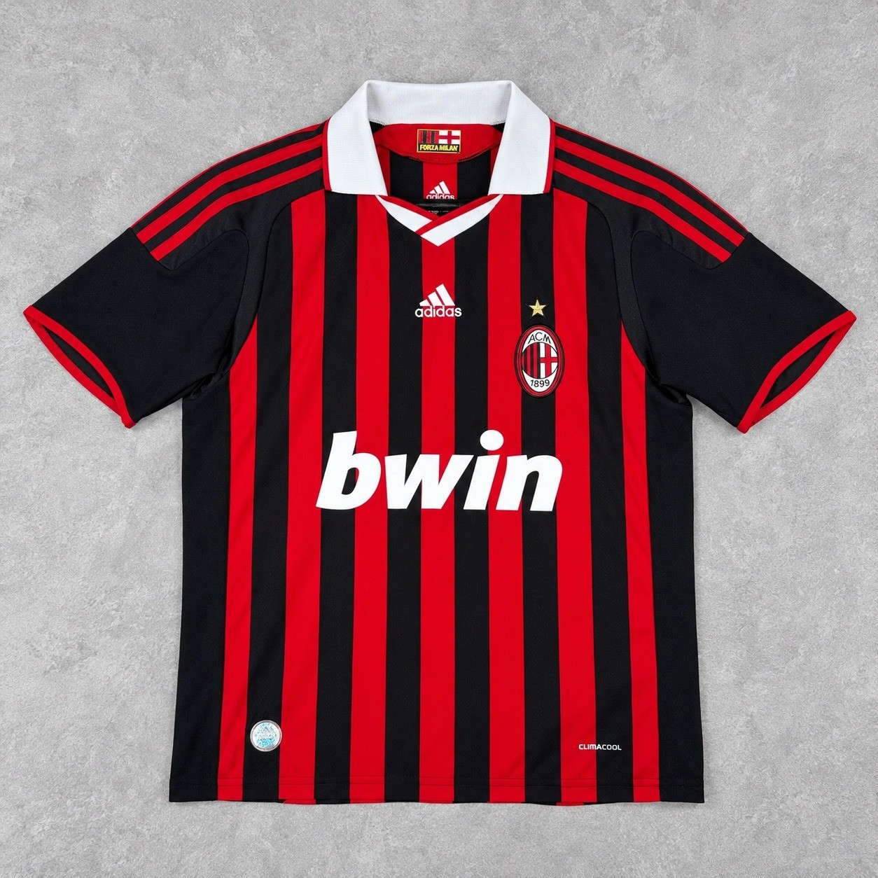 Adidas AC Milan 2009/10 Home Soccer Jersey Kit Youth Medium Red Bwin