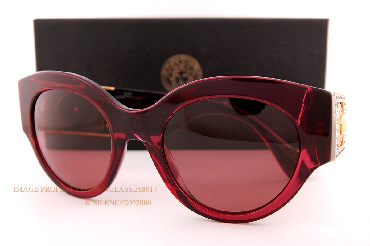 Brand New VERSACE Sunglasses VE 4438B 538569 Red Trnasparent For Women