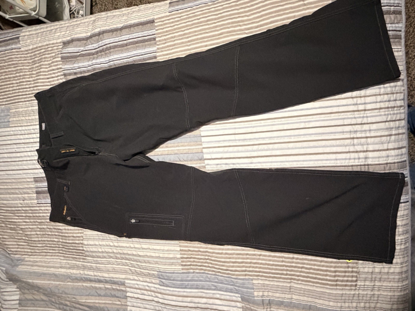 Ariat Rebar M4 Carpenter Pants Mens 40x30 Black Relaxed Straight Canvas Work