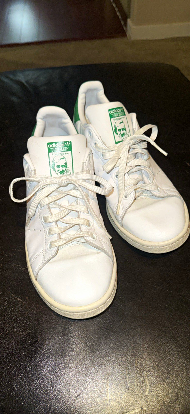 adidas Stan Smith Men\'s White/Green Low Top Lace-Up Sneakers M20605