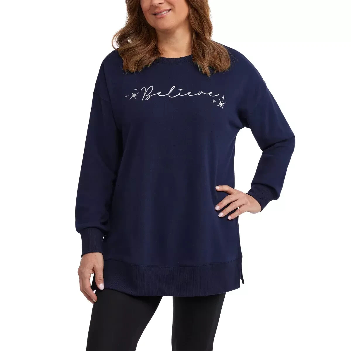 NWT Teddi Rose Women\'s Holiday Sweatshirts Green Blue Cream S-2XL $65 4HL387