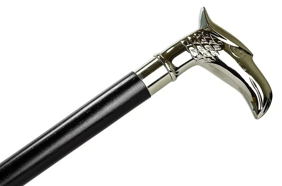 WALKING STICK VINTAGE SOLID BRASS DERBY HEAD HANDLE ANTIQUE STYLE WOODEN CANE