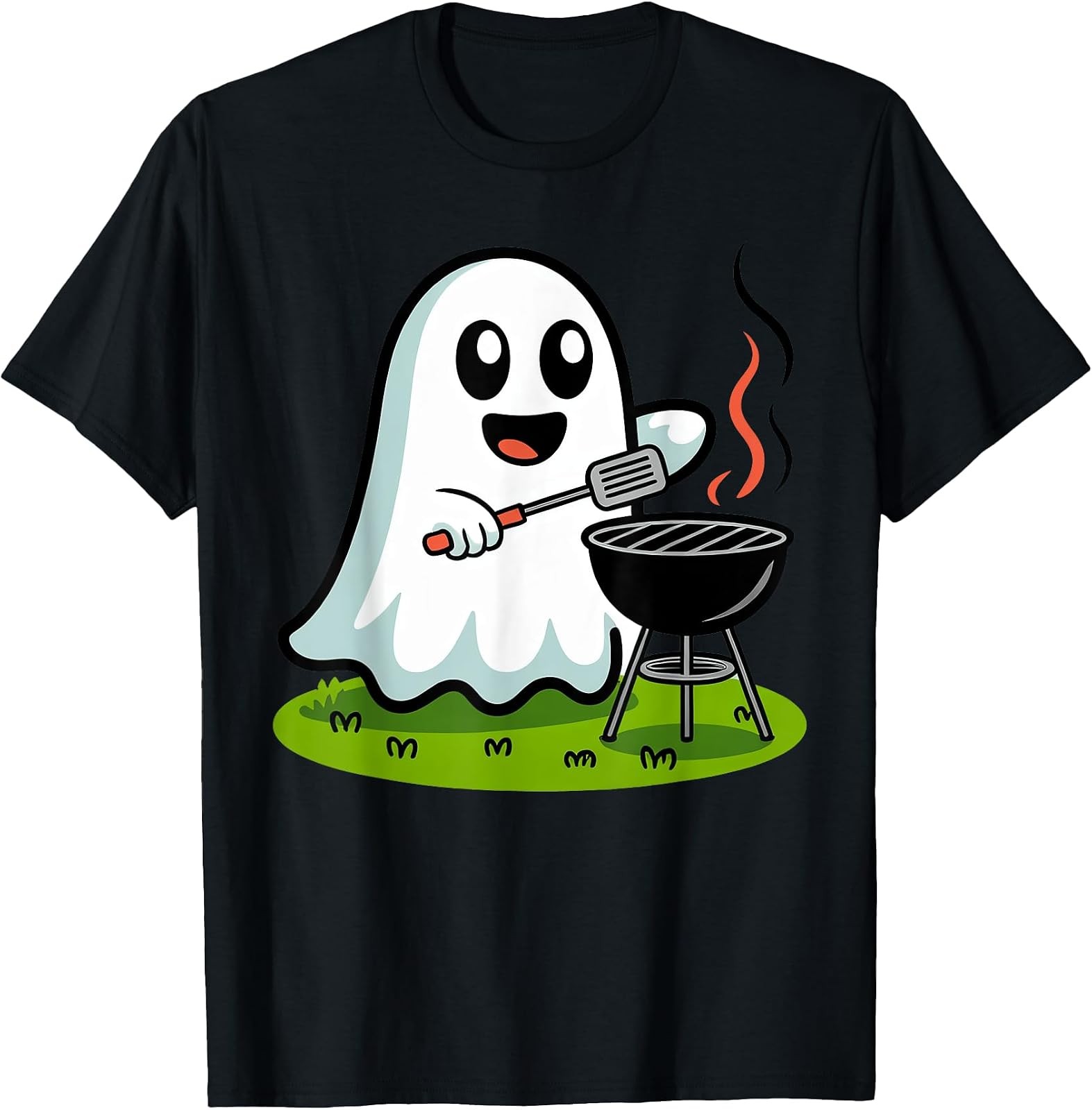 Spooky Ghost BBQ Halloween T-Shirt for Toddler Boys - Perfect for Treats