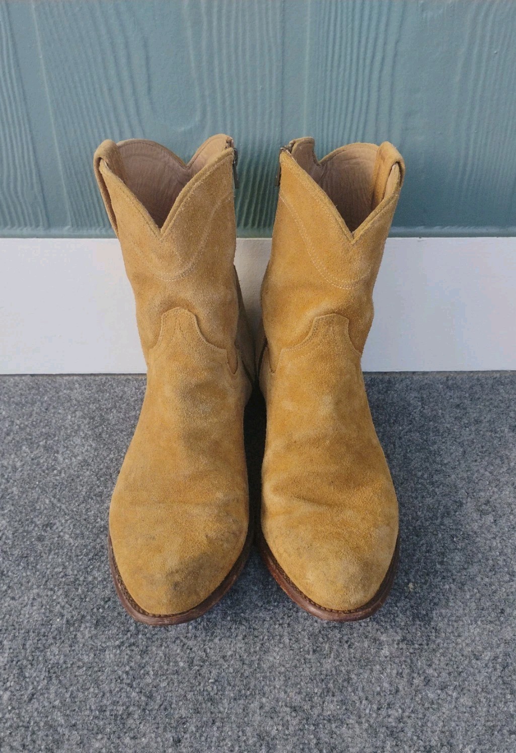Tecovas The Dean Men\'s Side Zip Boot - Honey Suede Leather - Size 12D 