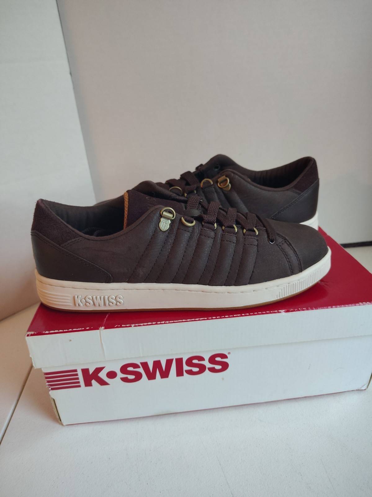 K-Swiss Lozan III Men\'s Size 8.5 Coffee Bean Bronze Brown Leather Sneakers NWB