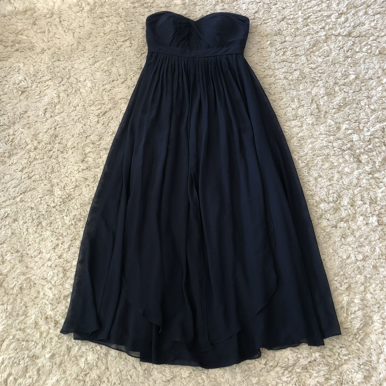 Jenny Yoo Bridemaids Dress Size 6 Blue Aidan Convertible Strapless Chiffon Gown