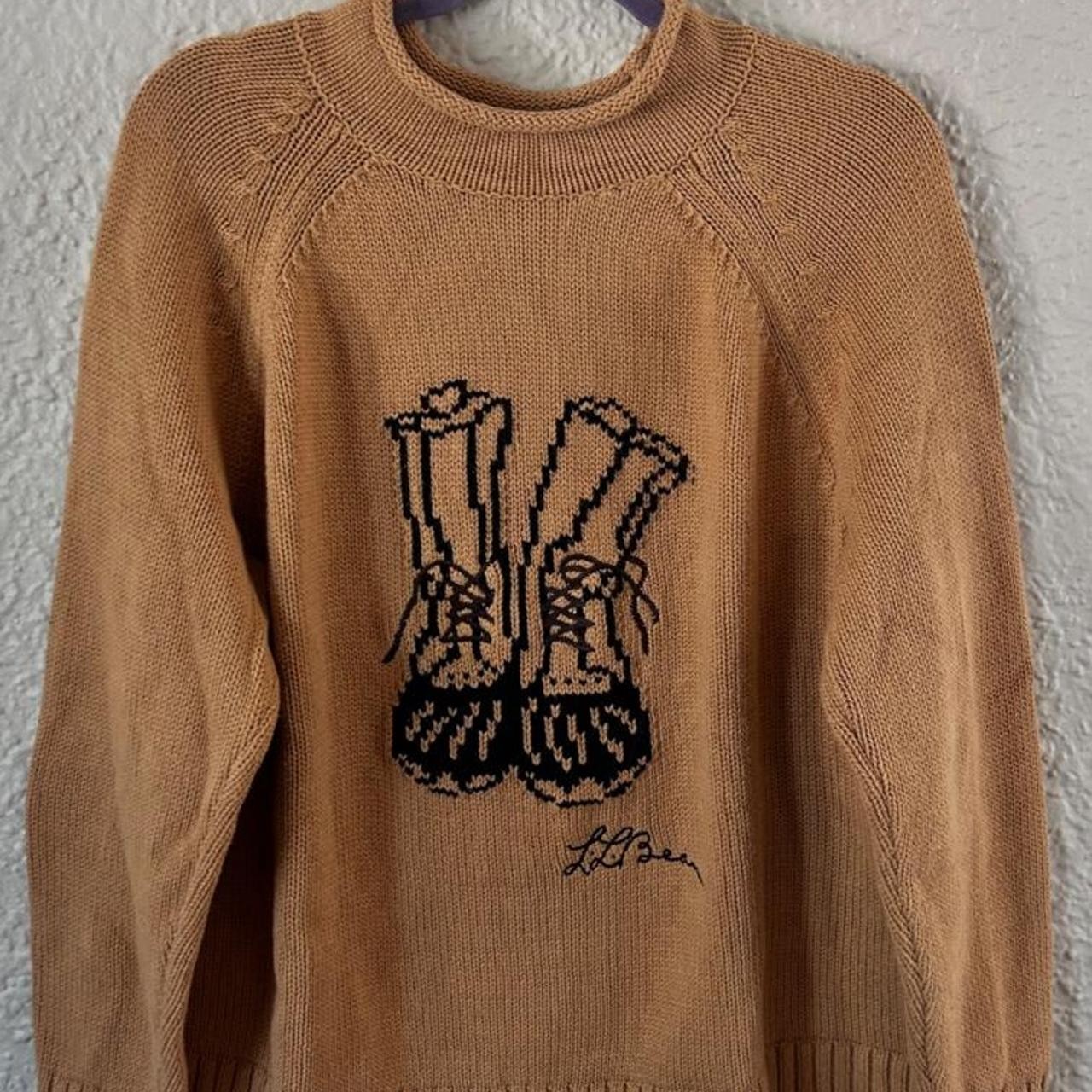 L.L.Bean Women\'s Orange and Tan Jumper