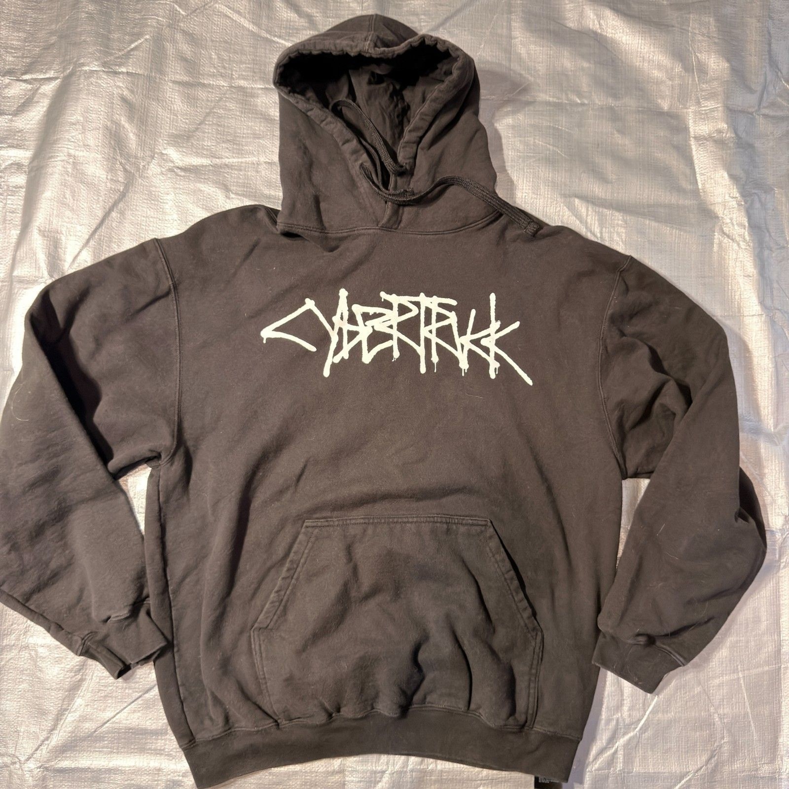 Official Tesla Cybertruck Graffiti Hoodie Mens Unisex Large Black Pullover Sweat