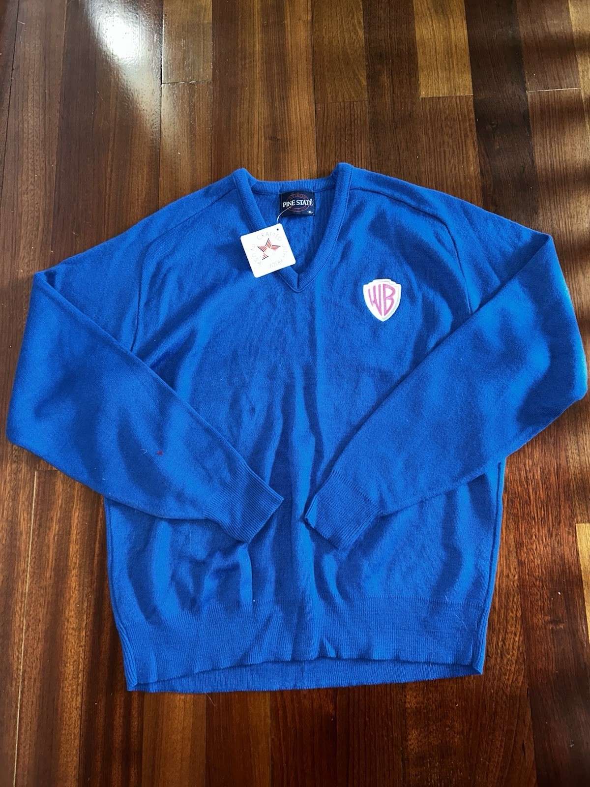 Vintage 90s Warner Bros Employee Blue Knit Sweater Unisex XL