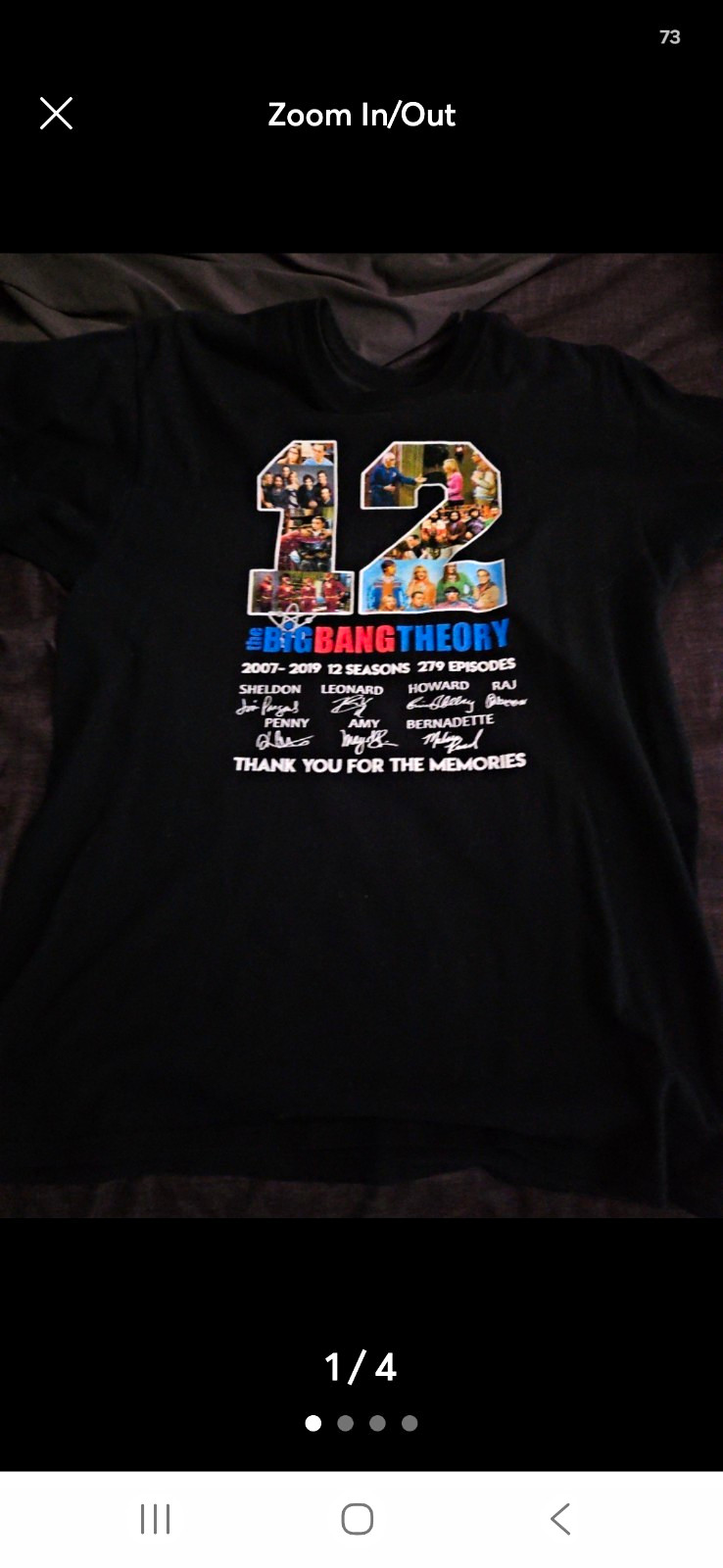 Gildan Heavy Cotton The Big Bang Theory 12 Seasons Black Graphic Tee M