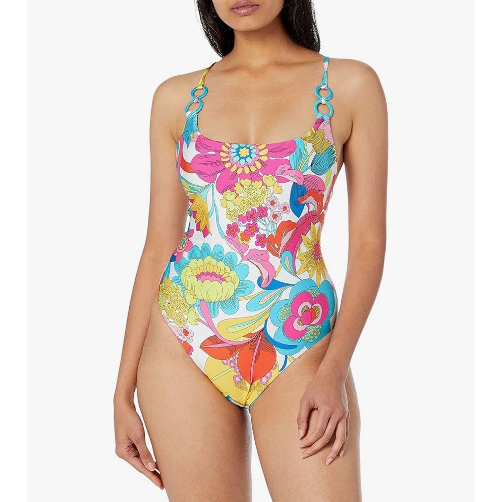 Trina Turk FONTAINE TWIST BACK CONVERTIBLE ONE PIECE SWIMSUIT Size 14 NEW