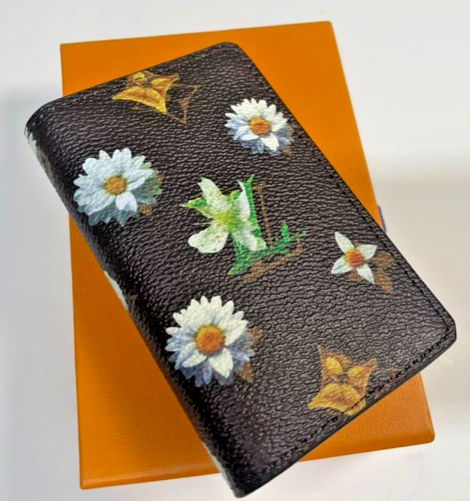 Men’s Brown Monogram Floral Leather Pocket Organizer Wallet Louis Vuitton