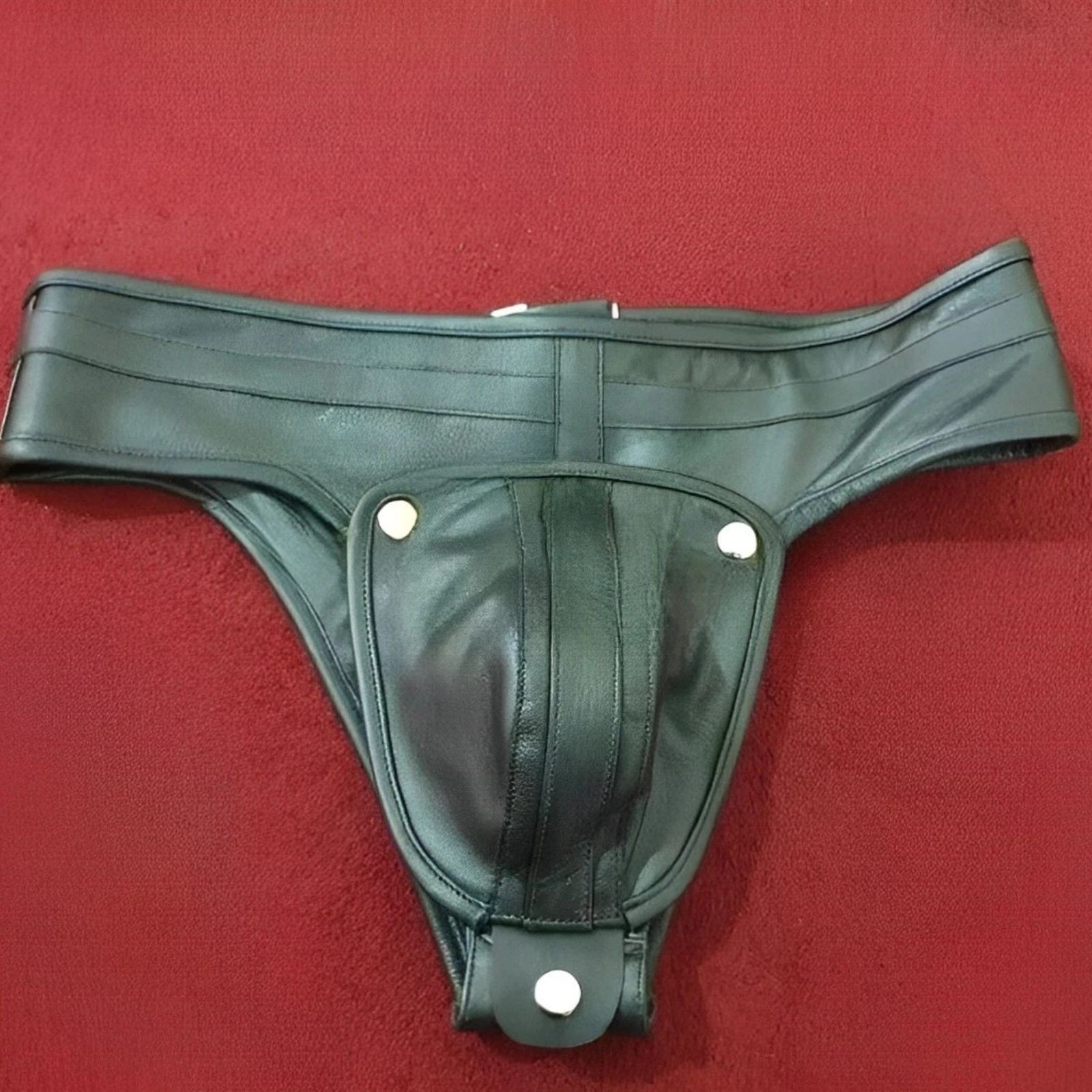 Men’s Leather Jockstrap Genuine Leather Underwear G-string Thongs