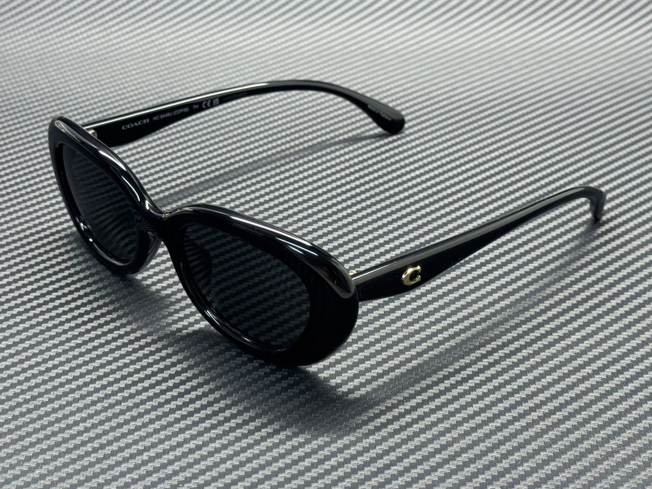 COACH HC8448U 500287 Black Grey Solid Women\'s 54 mm Sunglasses