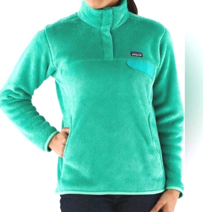 Patagonia Women\'s Green Re-Tool Snap-T Polartec Fleece Pullover Size S