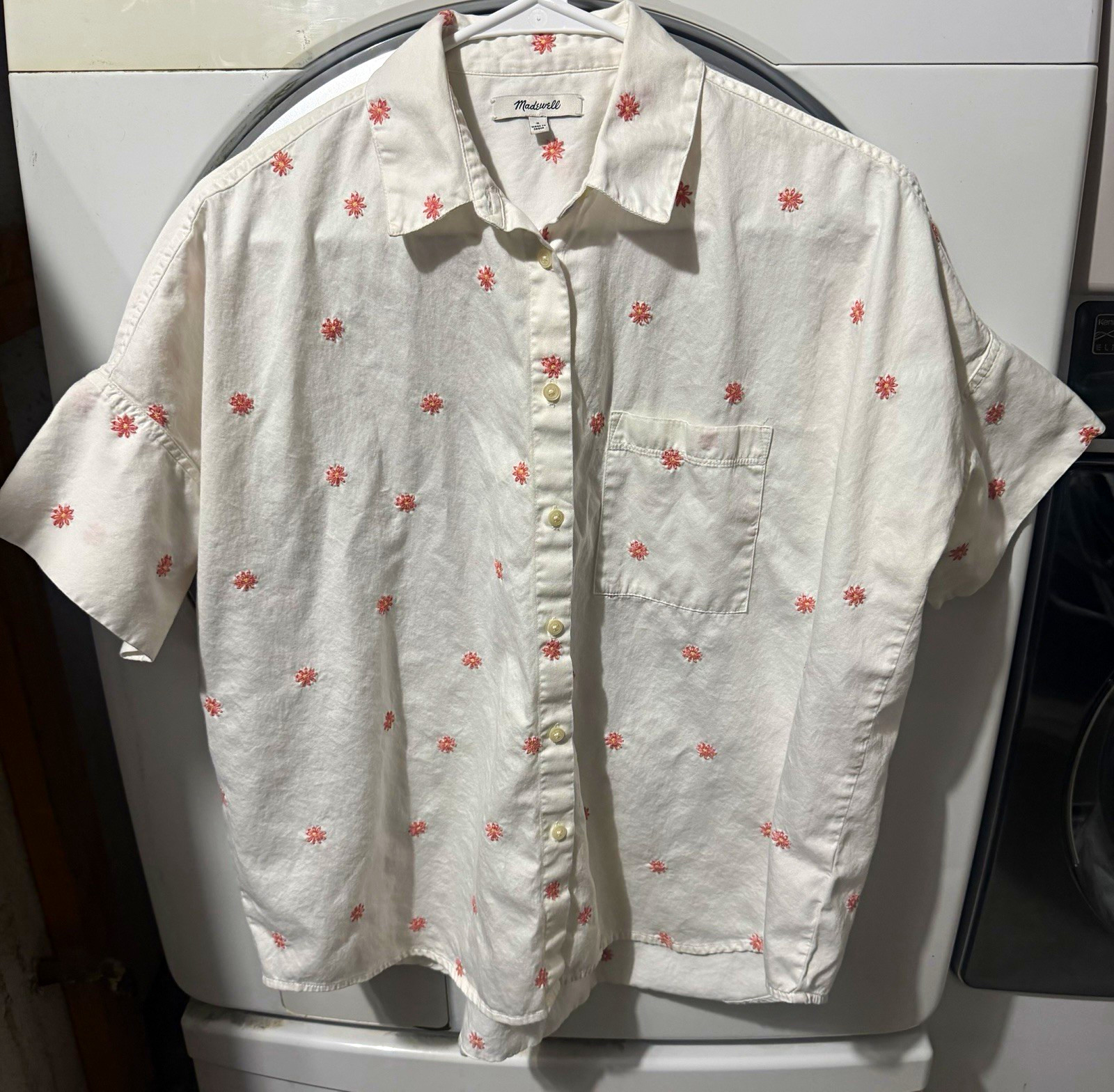 Madewell Women’s S White Floral  Cotton Woven size small