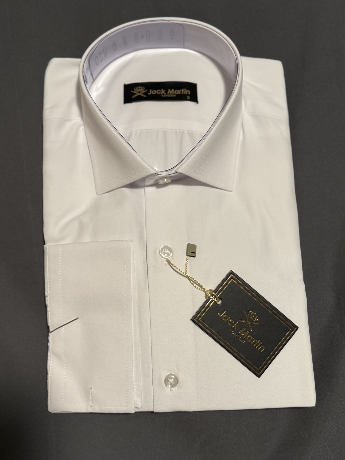 Jack Martin - White Button Down Dress Shirt - French Cuffs - Size Small