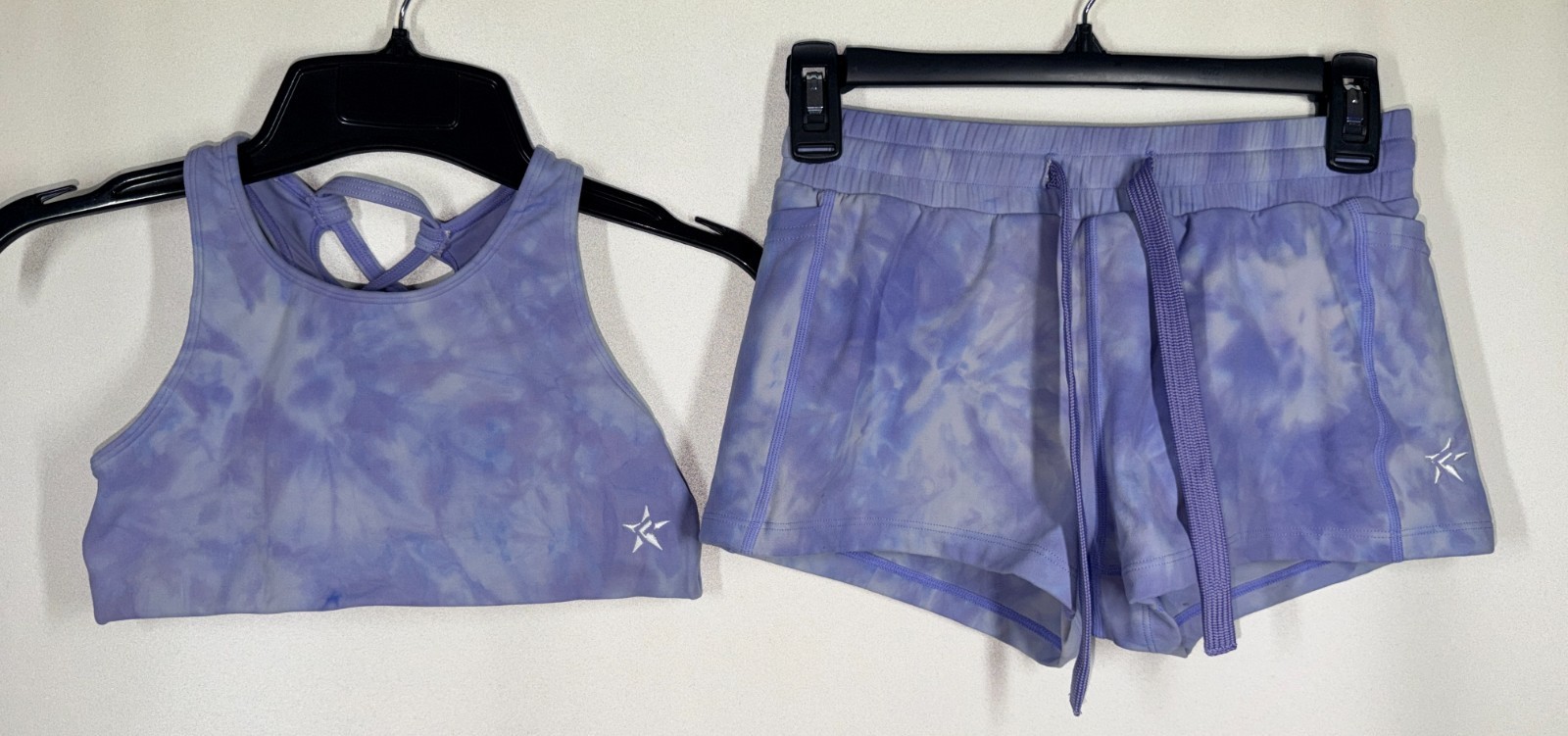 Rebel Athletic Girls Youth Large Set Purple Tie Dye Top & Bottom Tank & Spanks