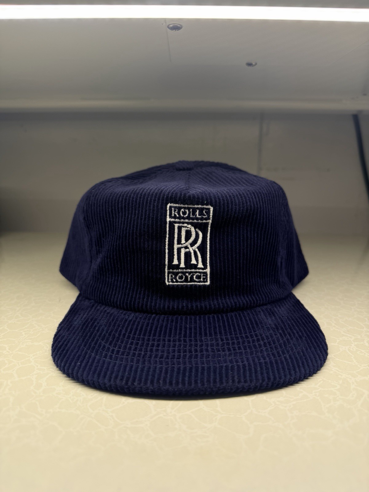 Vintage Style Rolls Royce Navy Corduroy Snapback Hat Baseball Cap Navy