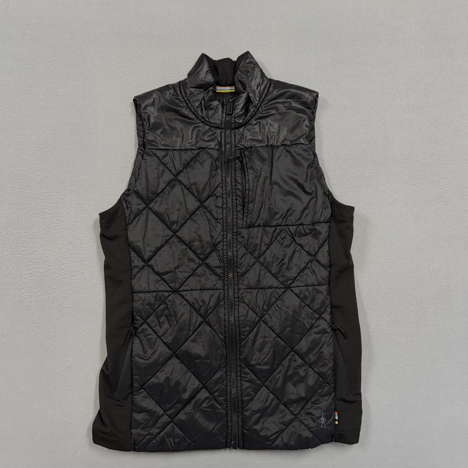 Smartwool Vest Mens M Black Quilted Nylon Wool Lined Insulated Hiking Outdoor