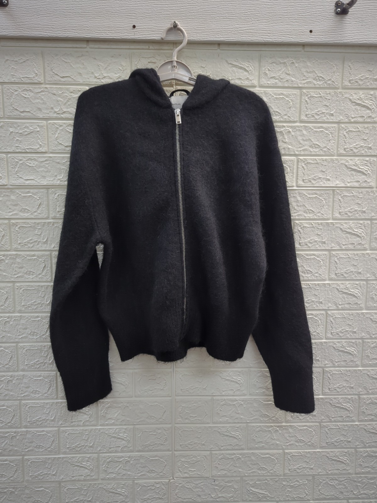 New H & M Wool Blend Fuzzy Zip Through Hoodie Mens Size Small