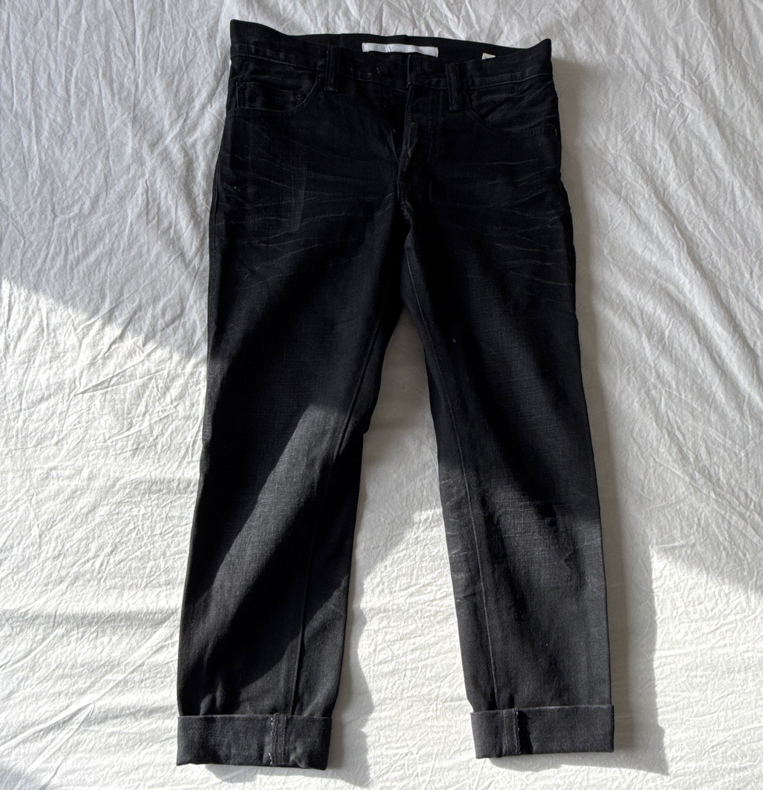 Mastercraft Union Men’s Black Dark Wash Relaxed Tapered Jeans Mid Rise