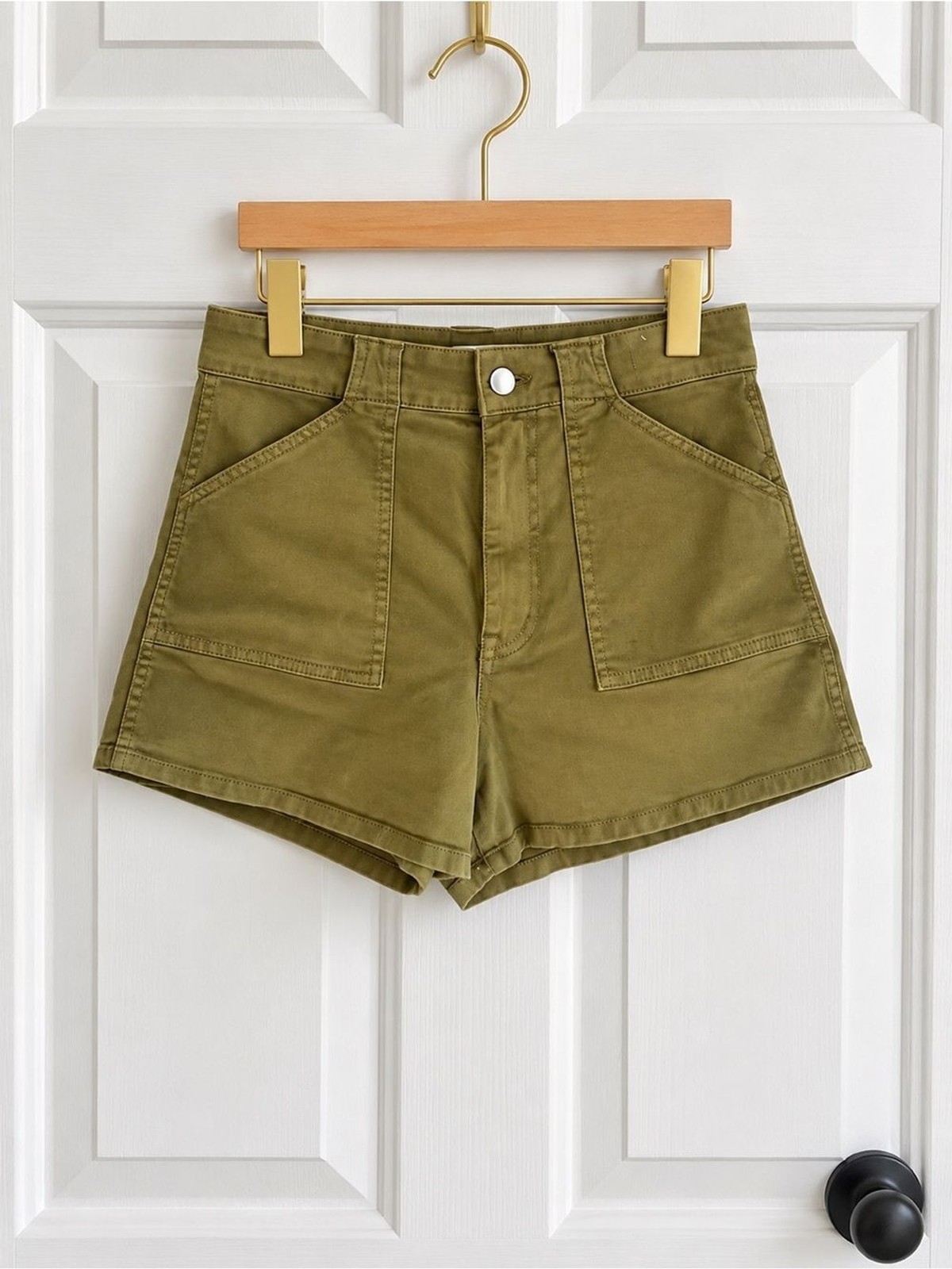 Madewell Curvy Perfect Vintage Utility Shorts Olive Green Size 25 NWT