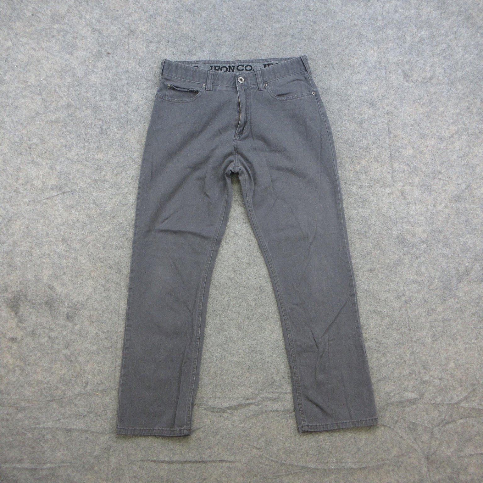 IRON CO. Men\'s 32/30 Gray Straight Leg Jeans Cotton Blend Stretch Denim