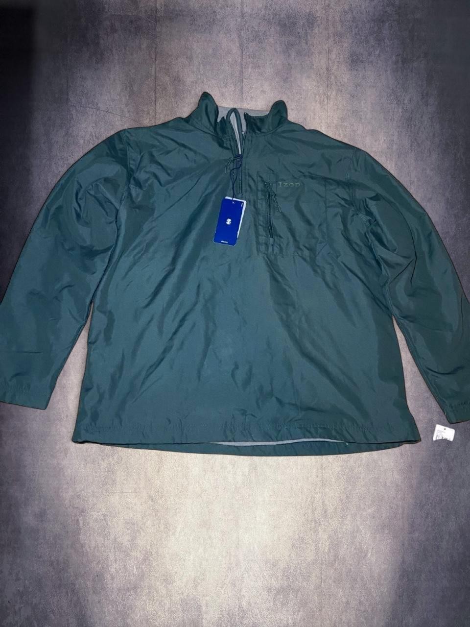 BRAND NEW Izod Fleeced lined green windbreaker jacket