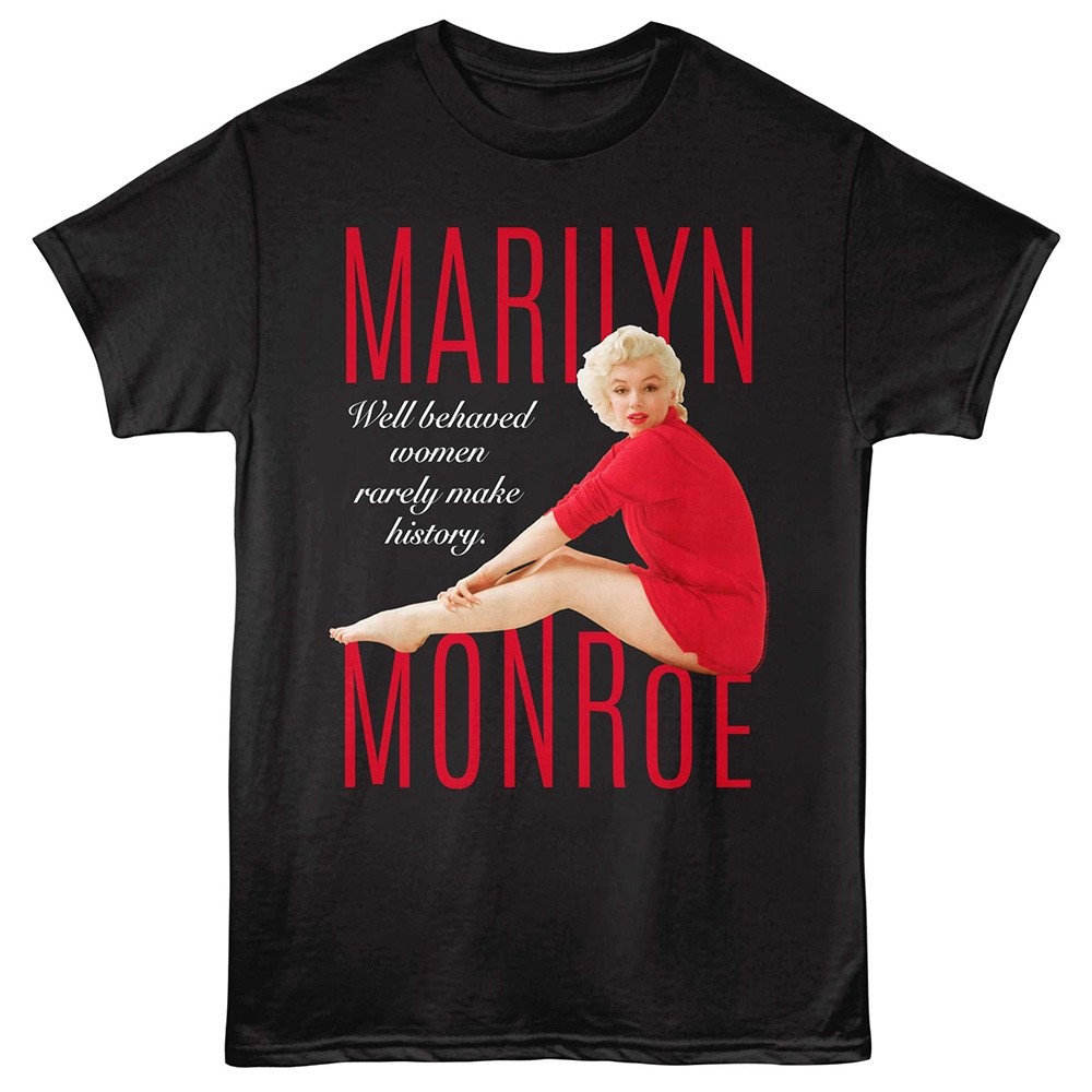 New MARILYN MONROE T Shirt RED DRESS Adult Graphic Licensed Black Cotton