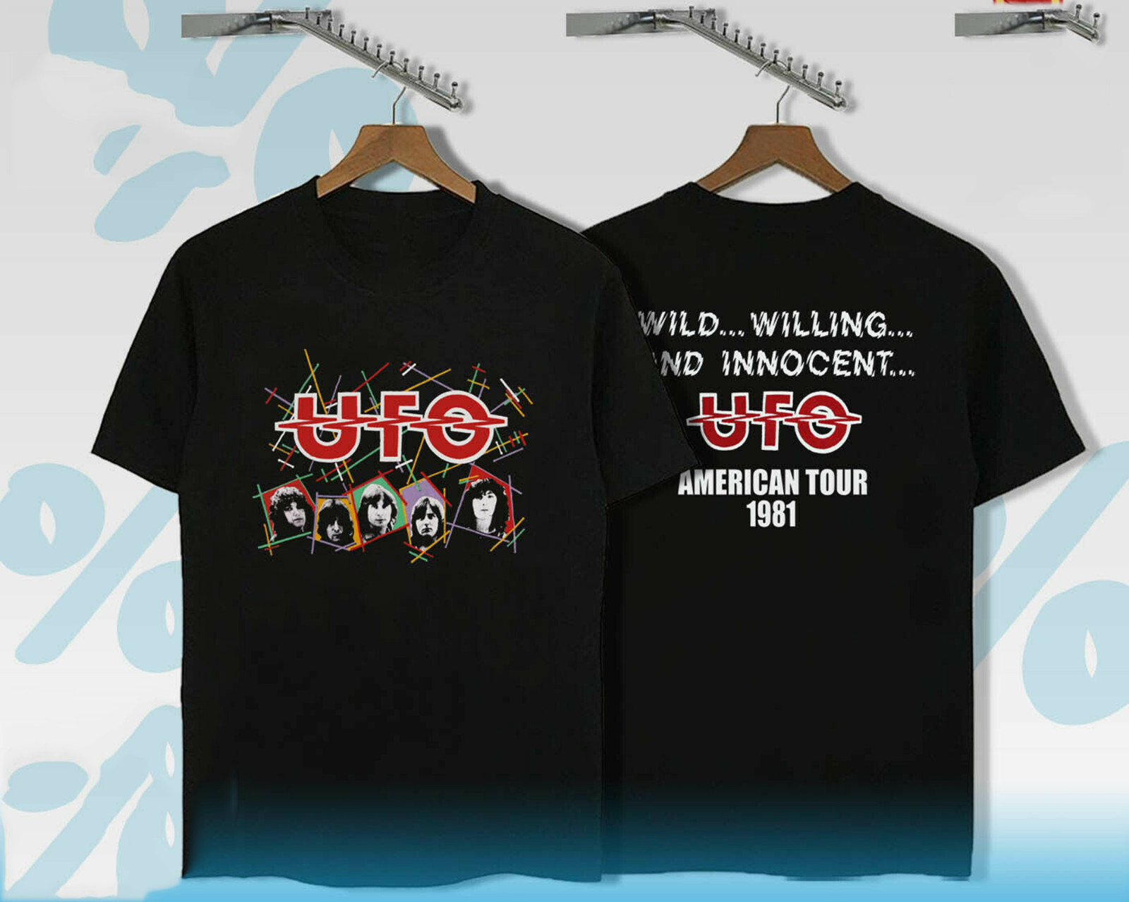 UFO band 1981 AMERICAN Tour T Shirt Size S-4XL Short Sleeve AC1470