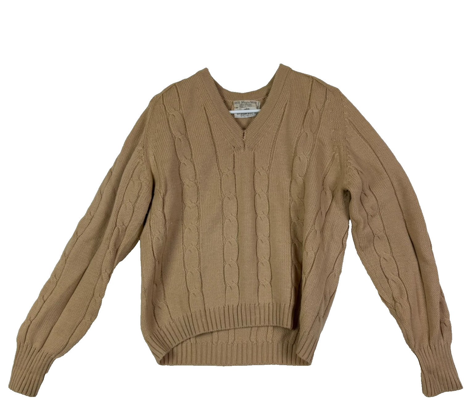 Vintage The Harvard Springfield Sweater Mens Medium Virgin Wool Cable Knit Italy