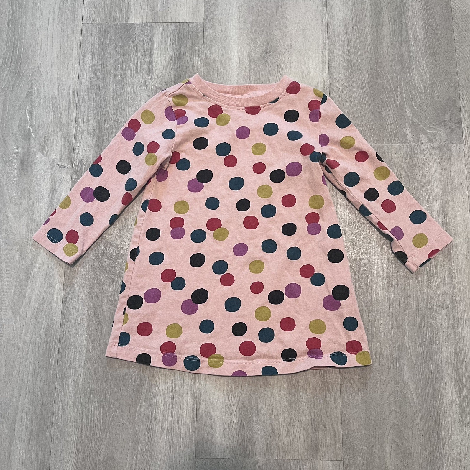 Hanna Andersson Pink Colorful Polka Dot Dress, Size 2T