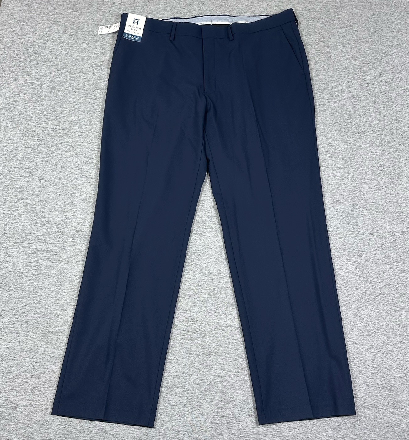 J.M. Haggar Dress Pants Mens 40x32 Blue Premium Straight Fit Stretch City NEW