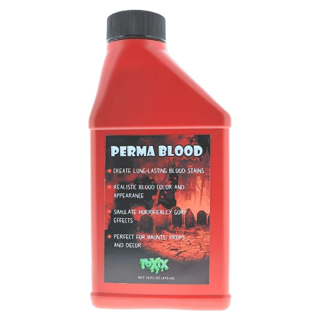 Perma Blood 16 Oz - PERMANENT Fake Blood Perfect for Haunts, Gore, and Props