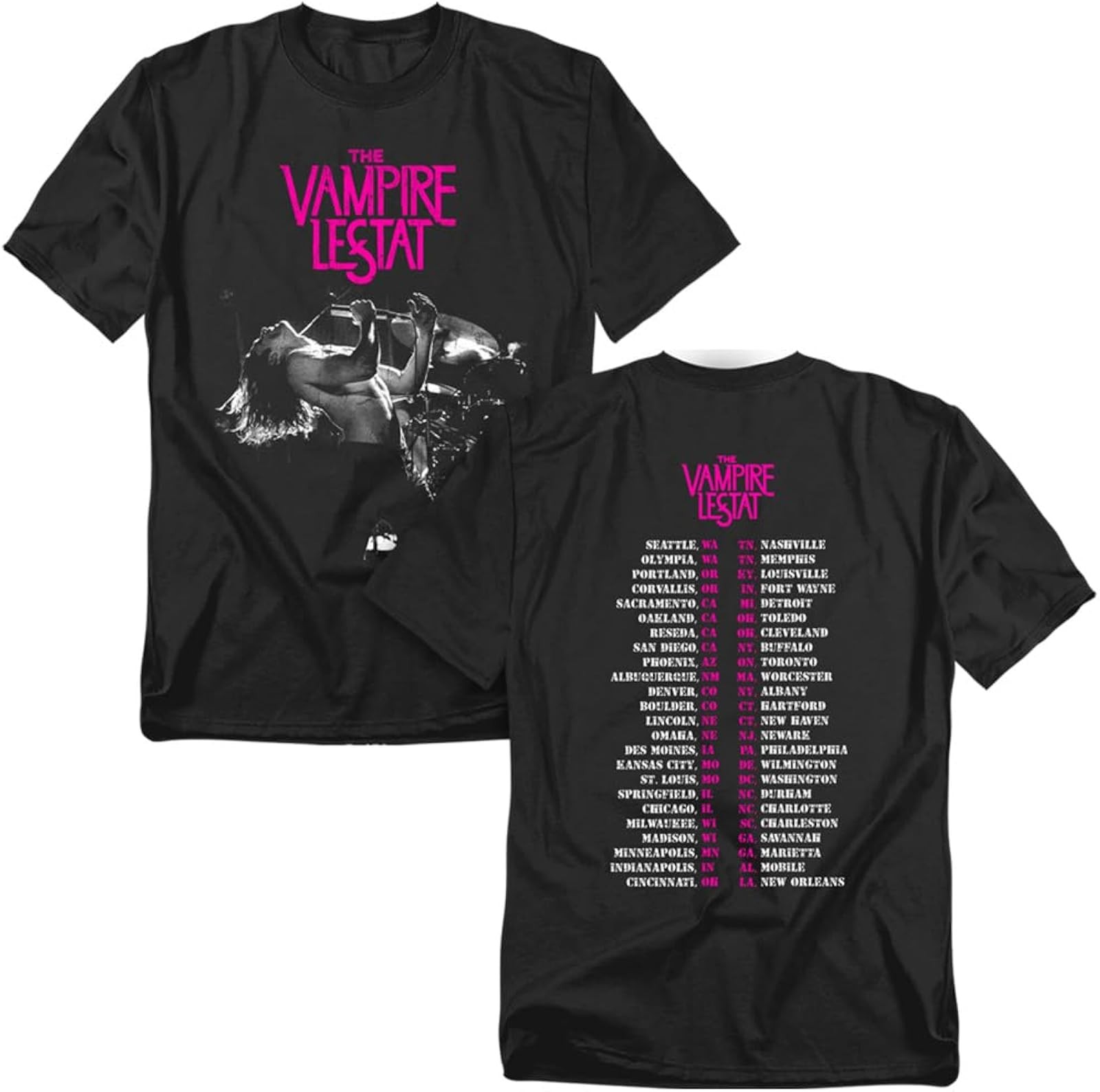 Popfunk The Vampire Lestat Live On Tour - Front Back Unisex Adult T Shirt