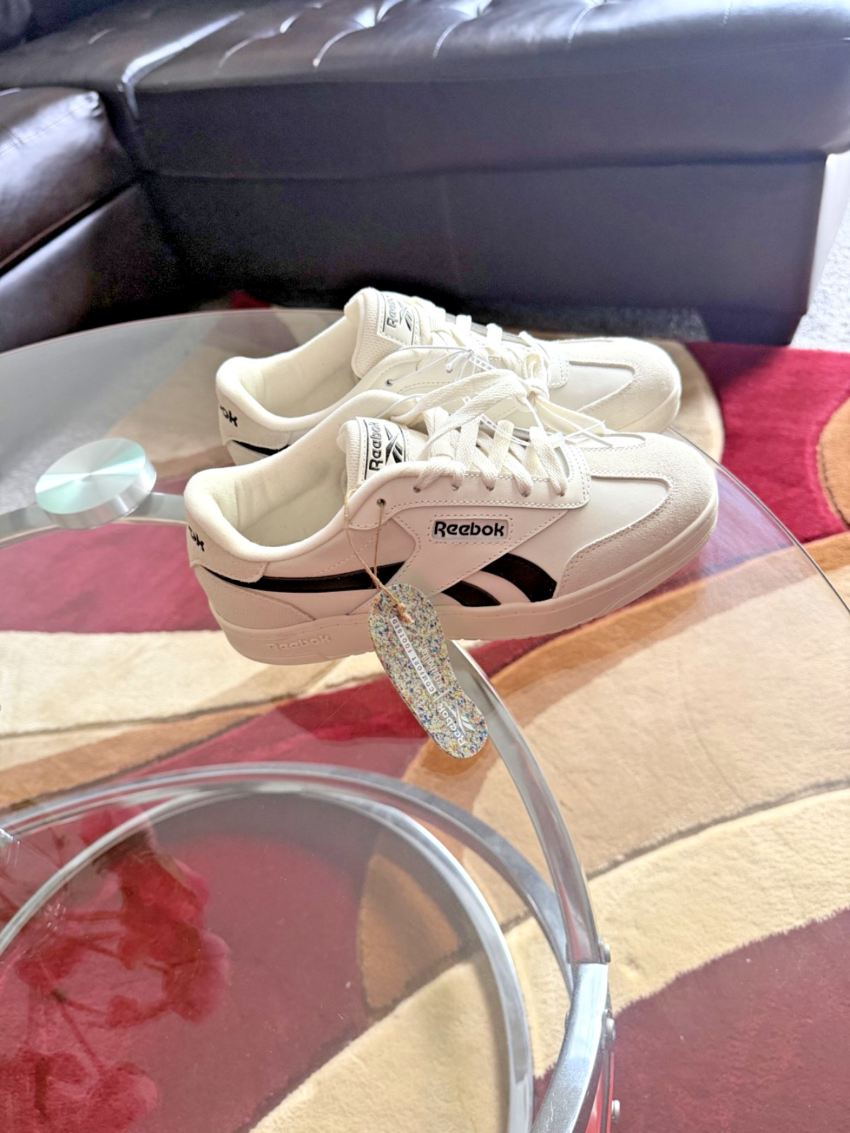 Reebok  Lounger Men\'s Sneakers Size 8 Cream Black New Without Box