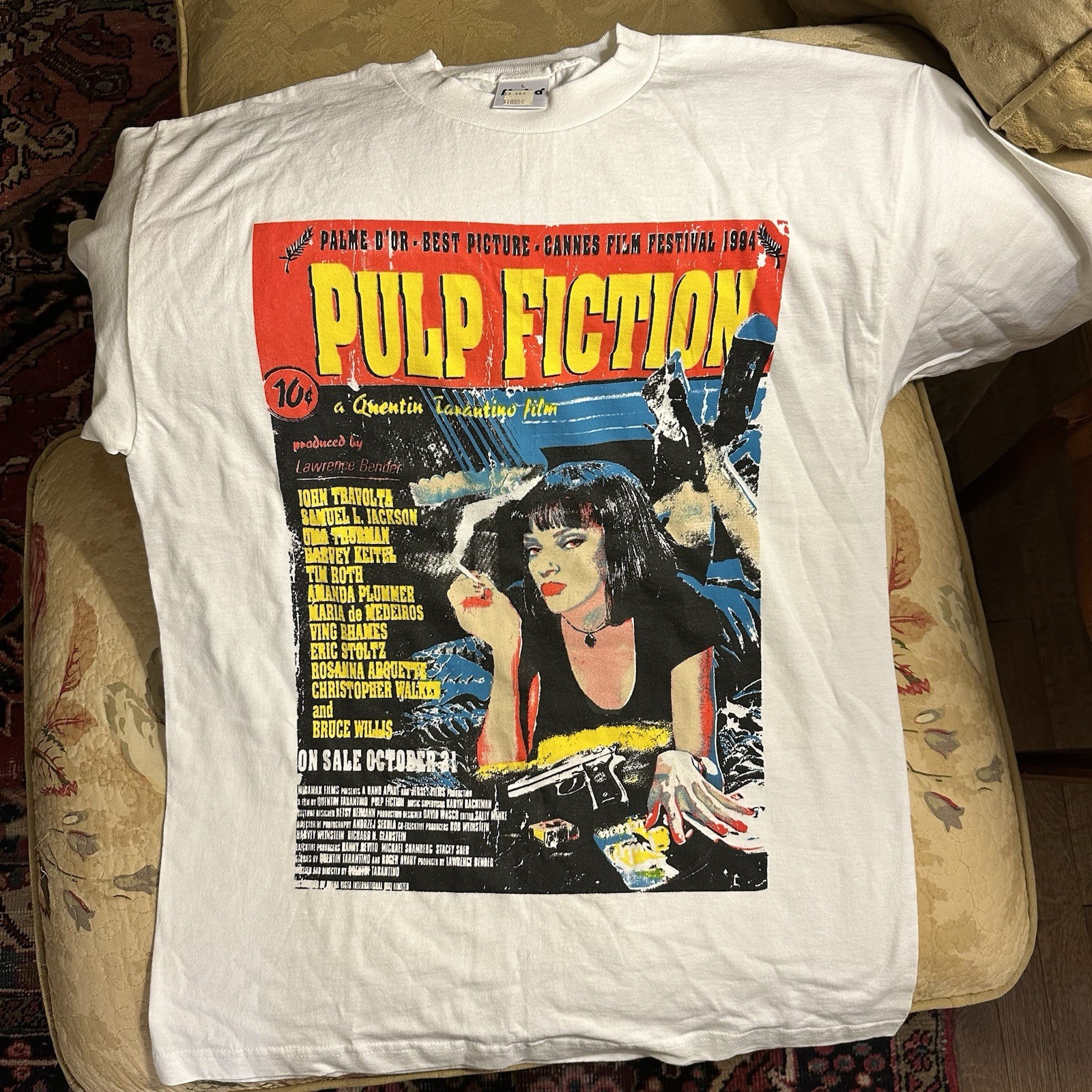 Vintage 1994 Pulp Fiction T shirt Quentin Tarantino Movie Promo 90s Size Large