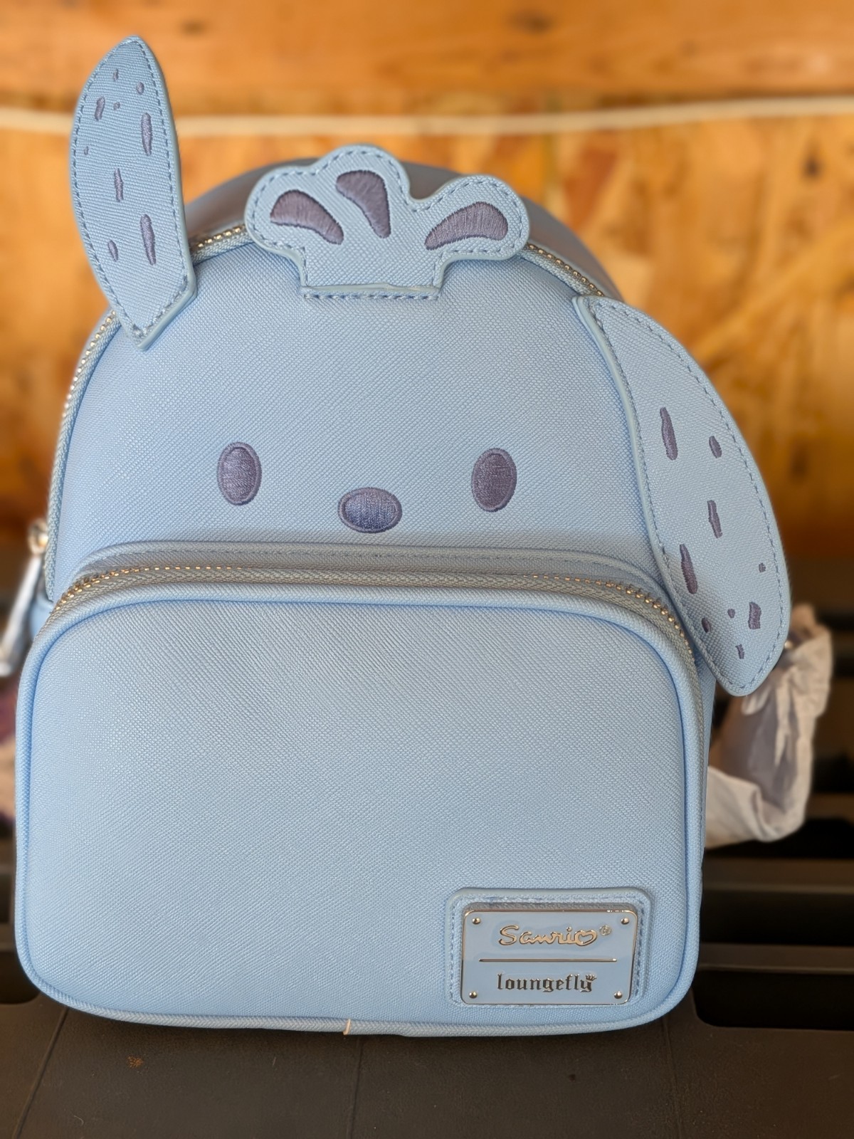 Loungefly Sanrio Pochacco Small Canvas Backpack Light Blue Zip Adjustable Straps