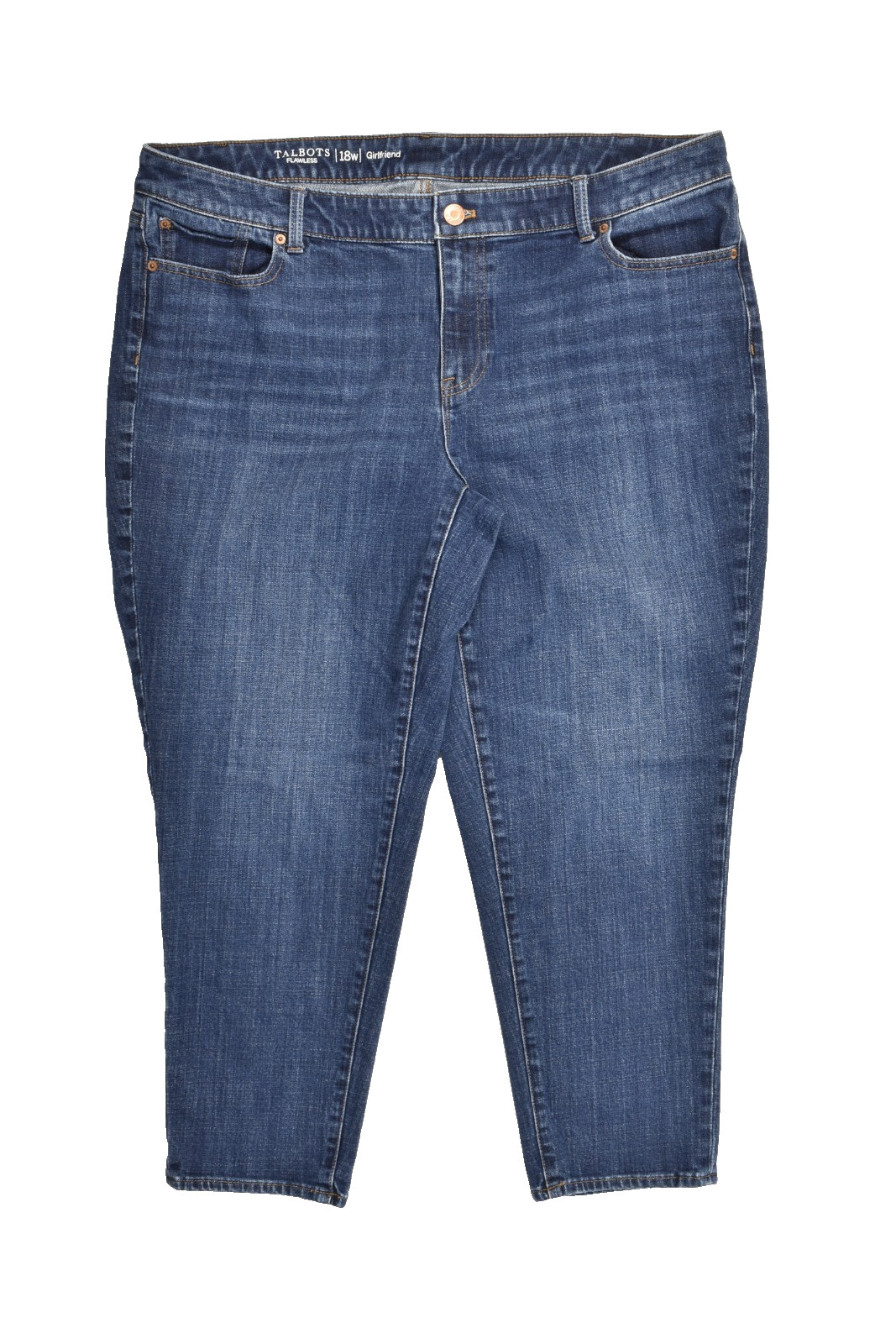 Talbots Flawless Girlfriend Jeans Womens 18W Medium Wash Stretch Denim Blue